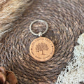Porte-clés bois personnalisé Papi - Motif Arbre de Vie