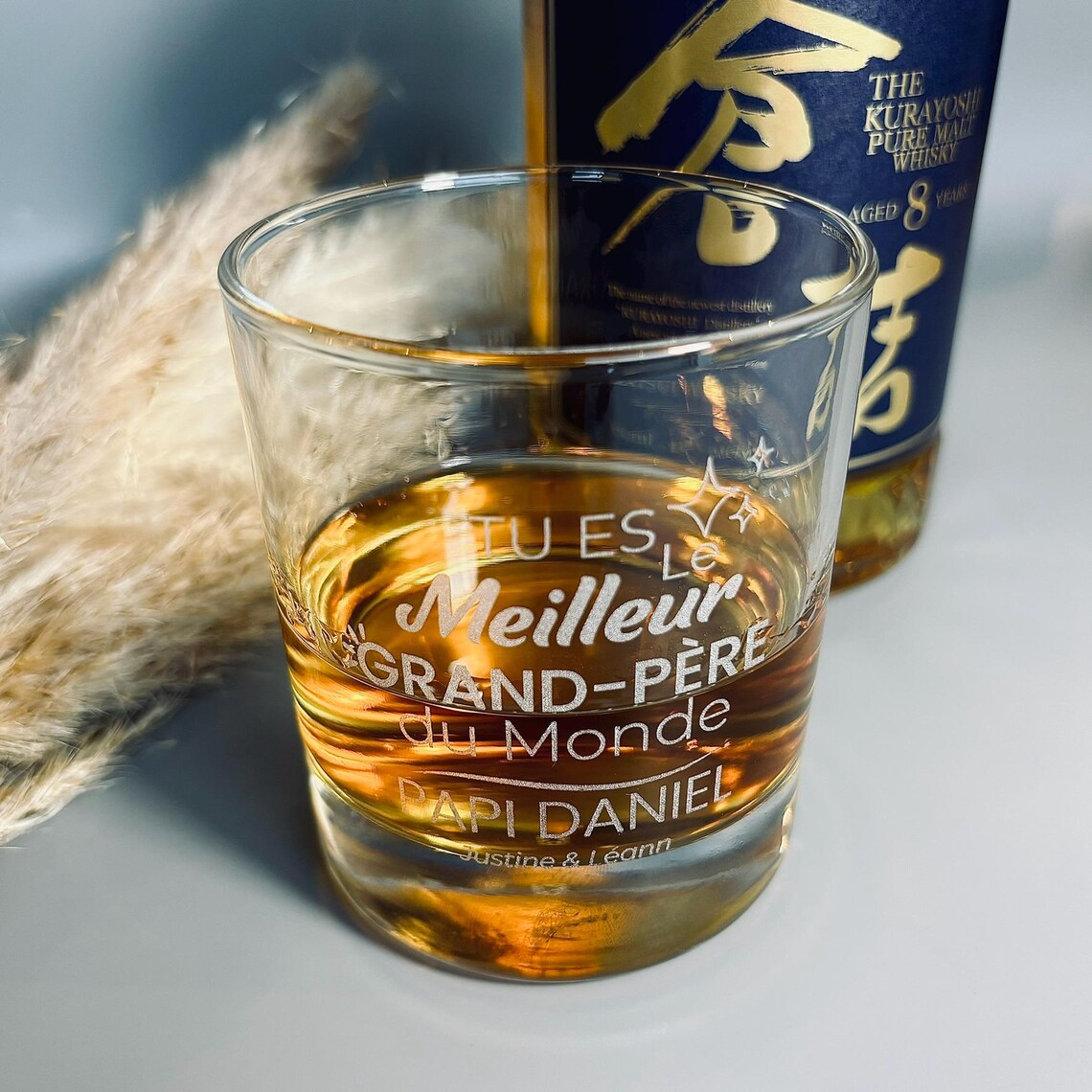 Verre à whisky personnalisé gravé - Fête des Grands-Pères